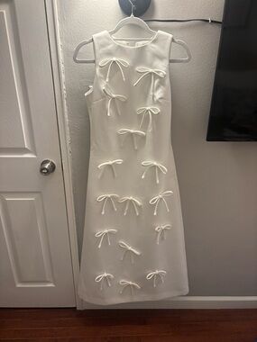 English factory bow midi dress bridal NWT